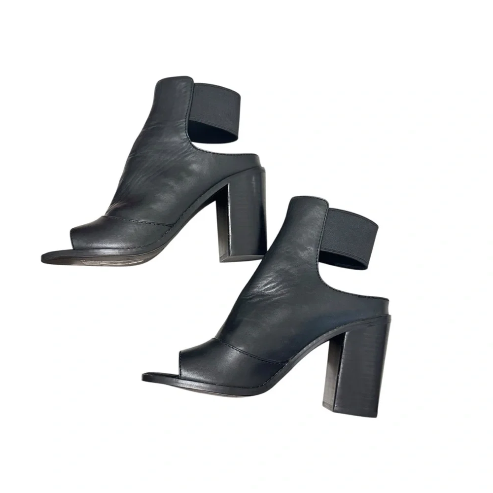 New Dolce Vita Lauri Open Toe Black Leather Bootie Sz 8.5‎